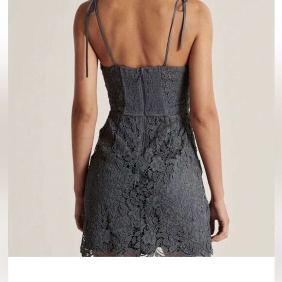 Abercrombie & Fitch Crochet Overlay Mini Dress with Tie Straps Womens XL - Picture 12 of 12